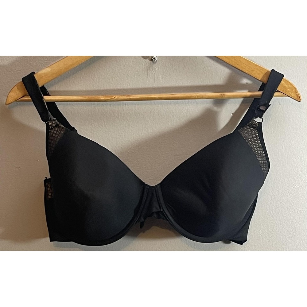 Warner's Bra Womens 36D Black Underwire Front Close T-Shirt Lace RD0771